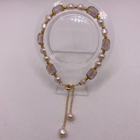 Faux Pearl & Jewel Slider Bracelet - Picture 2 of 2